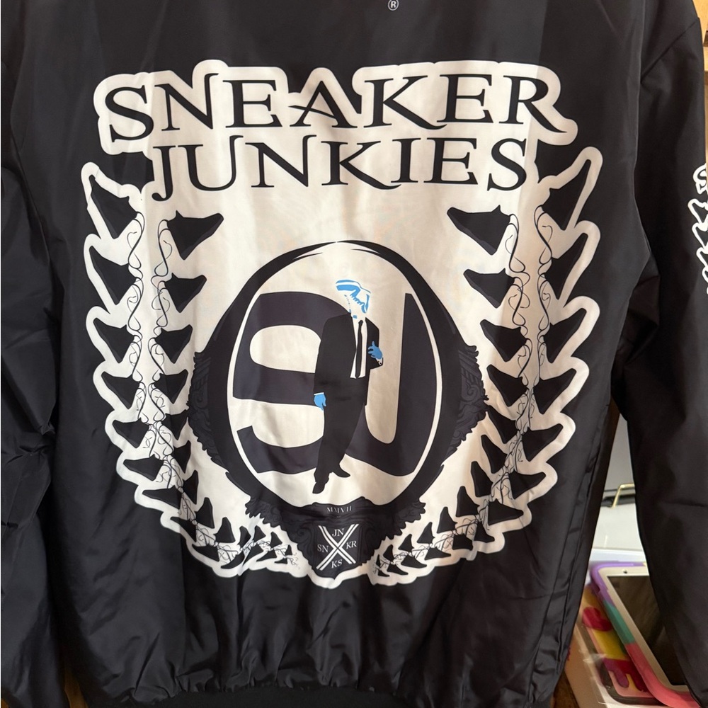Brand new with tags Sneaker Junkies Black Varsity Jacket (UNISEX)